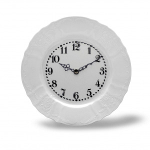 BERNADOTTE hodiny tanierové 27 cm biela