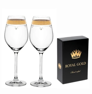 Kalich na víno Royal Gold 360ml 40352 Swarovski Crystals (2KS)