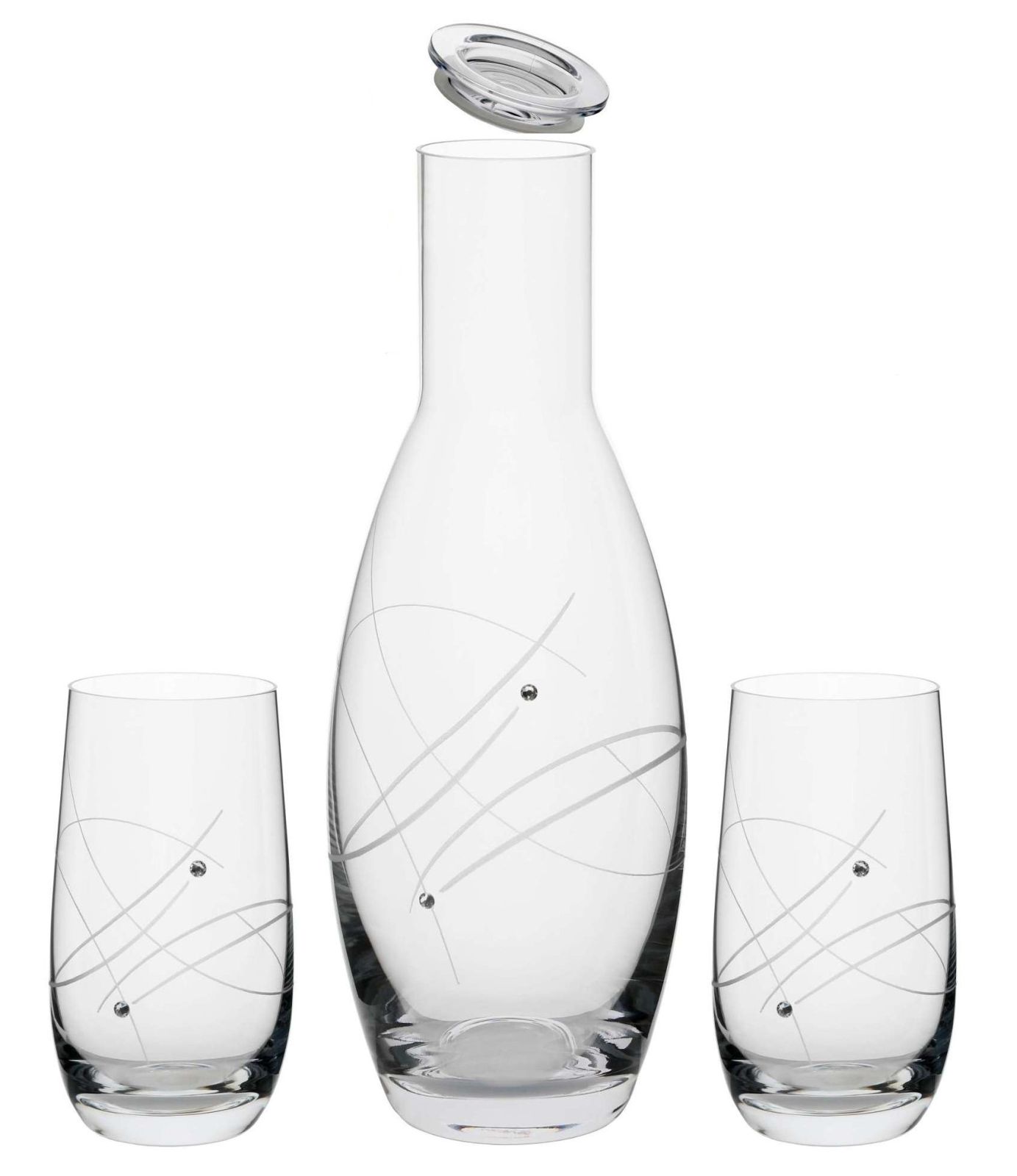 SET fľaša Fjord + poháre Globo 27181 Swarovski Crystals (1+2KS)