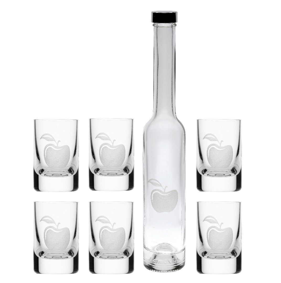 SET fľaša Platina + poháre Spirit APPLE/JABLKO (1+6KS)