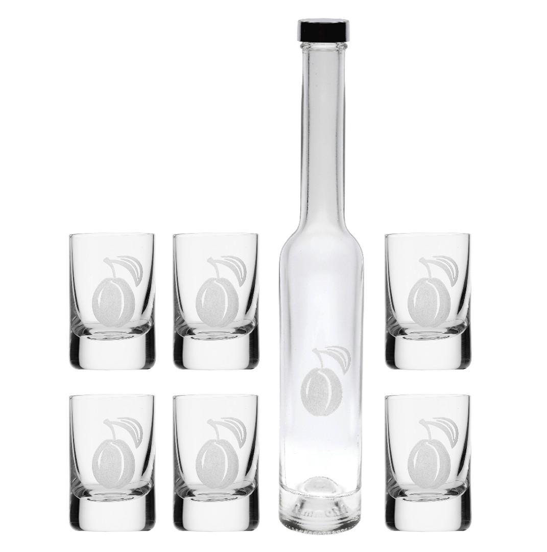 SET fľaša Platina + poháre Spirit PLUM/SLIVKA (1+6KS)