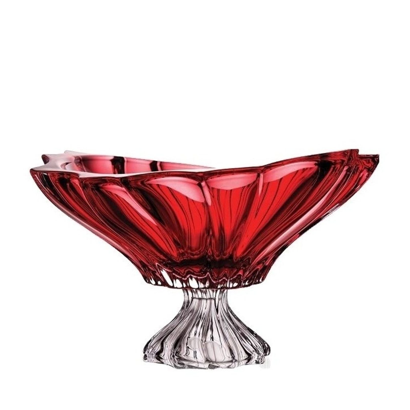Aurum Plantica krištáľová misa na nohe 33cm Red
