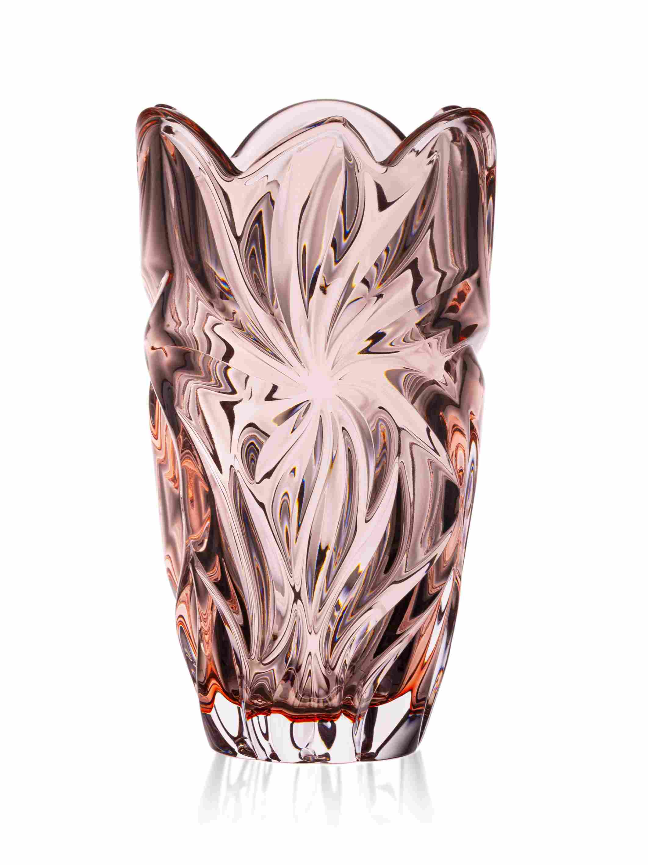 Aurum Flora Krištáľová váza 28 cm PINK
