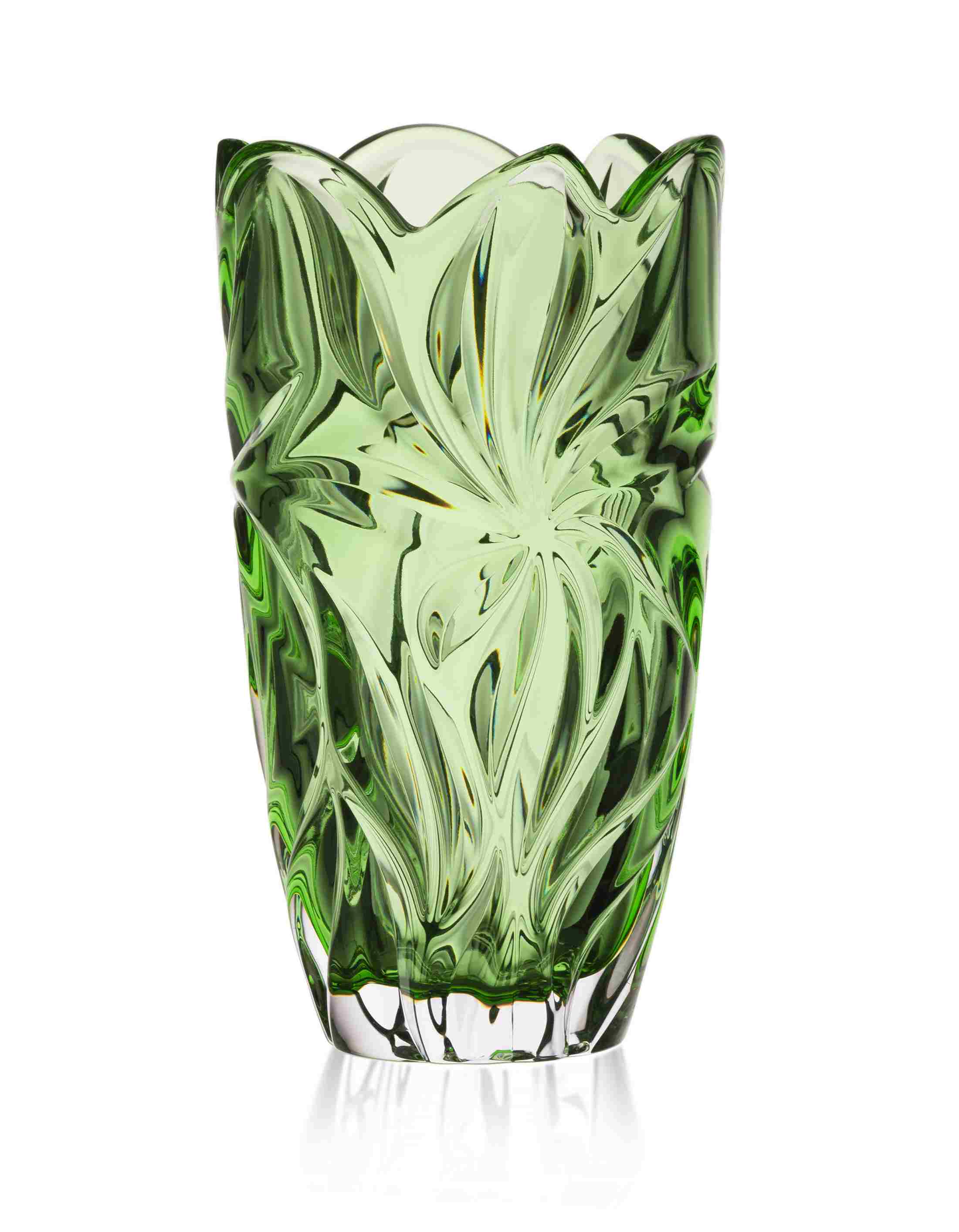 Aurum Flora Krištáľová váza 28 cm GREEN