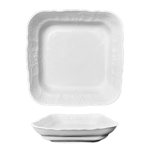 BERNADOTTE - 4-hranná misa J 25cm,biela