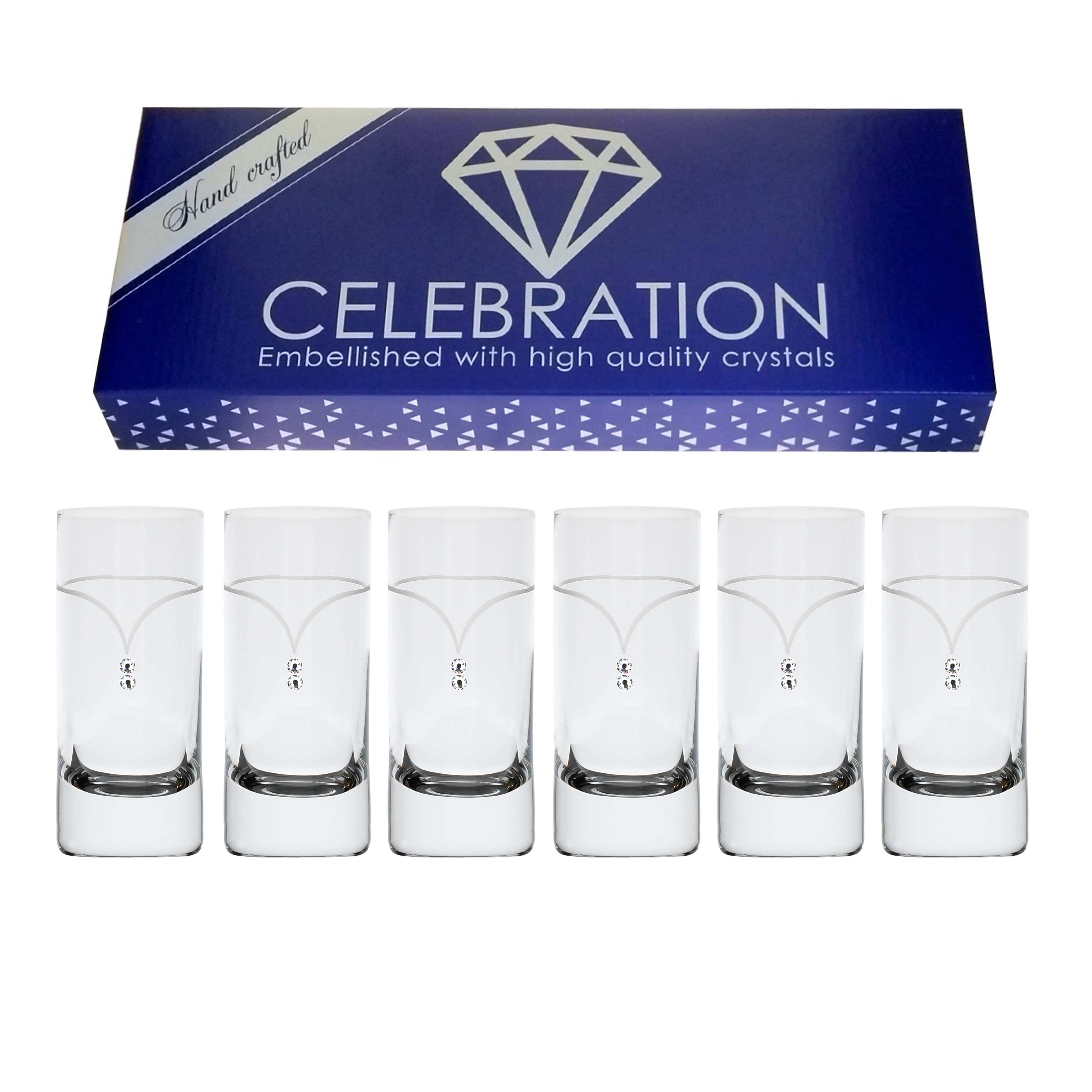 Poháre na pálenku Vodka Shot 70 ml 122 swarovski Crystals (6KS)