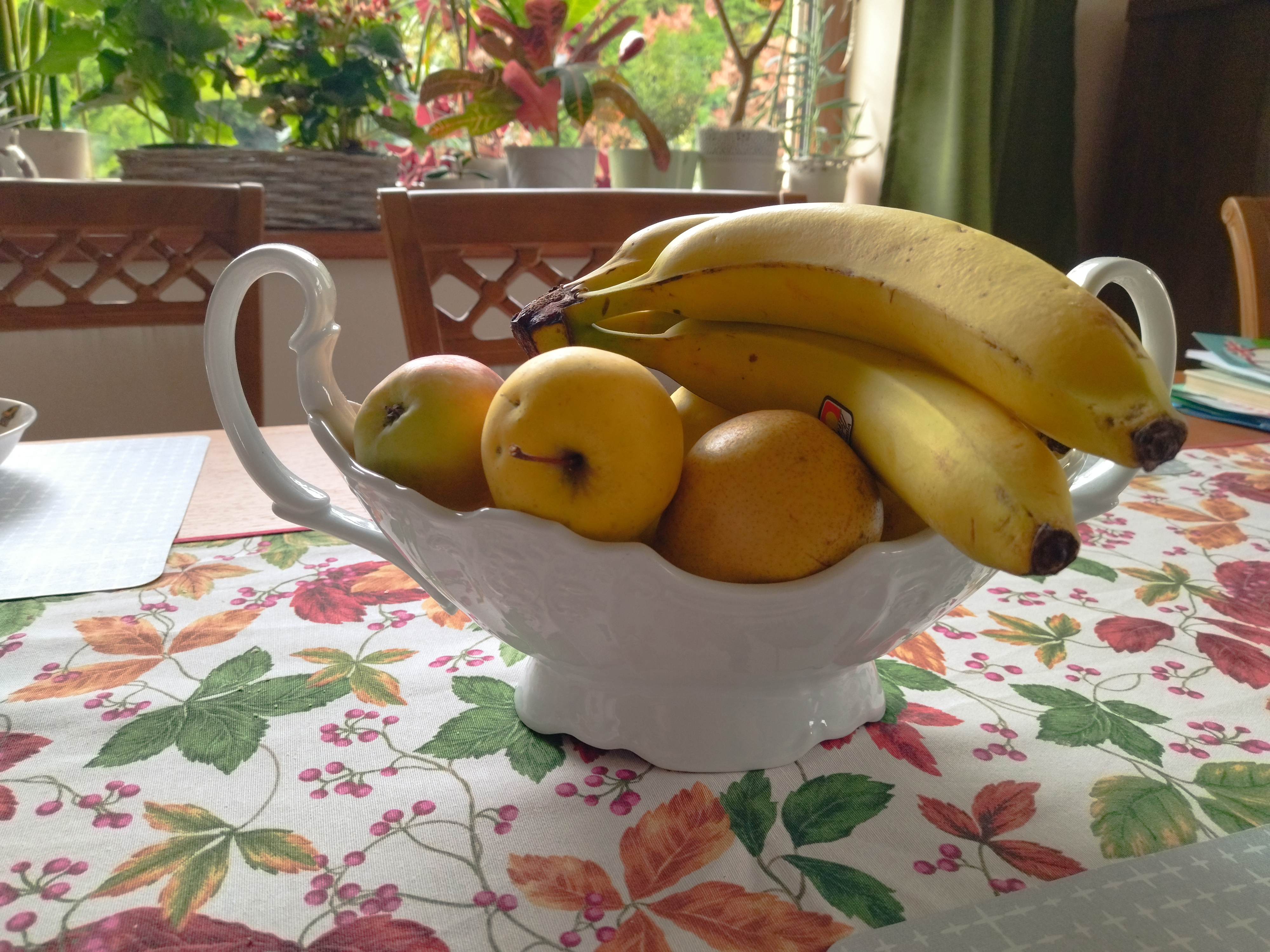 BERNADOTTE - misa na ovocie na nohe s uchom 36cm, biela