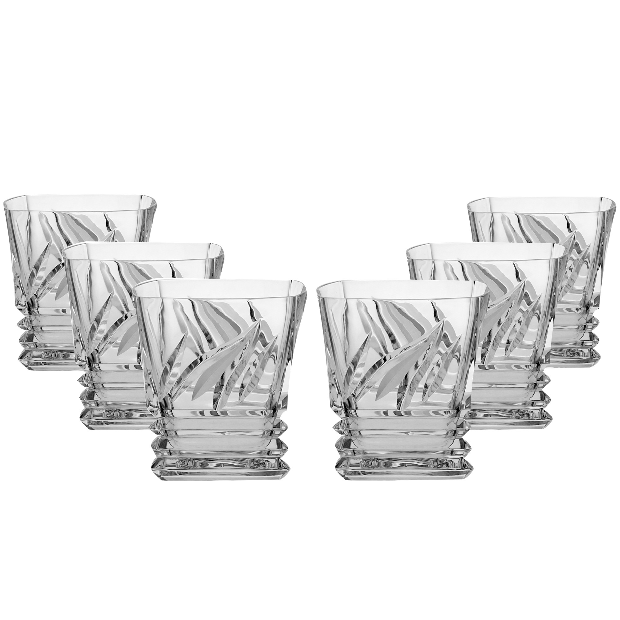 Brúsené poháre Whiskey odlievka 300ml Plameň (6ks)
