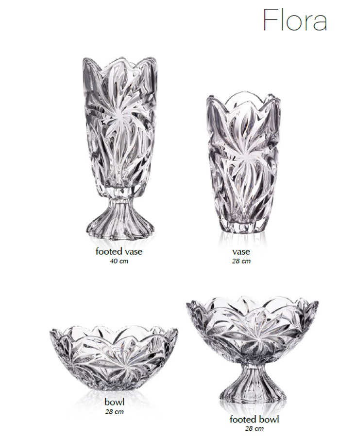 Aurum Flora Krištáľová Váza na nohe 36,5 cm RED
