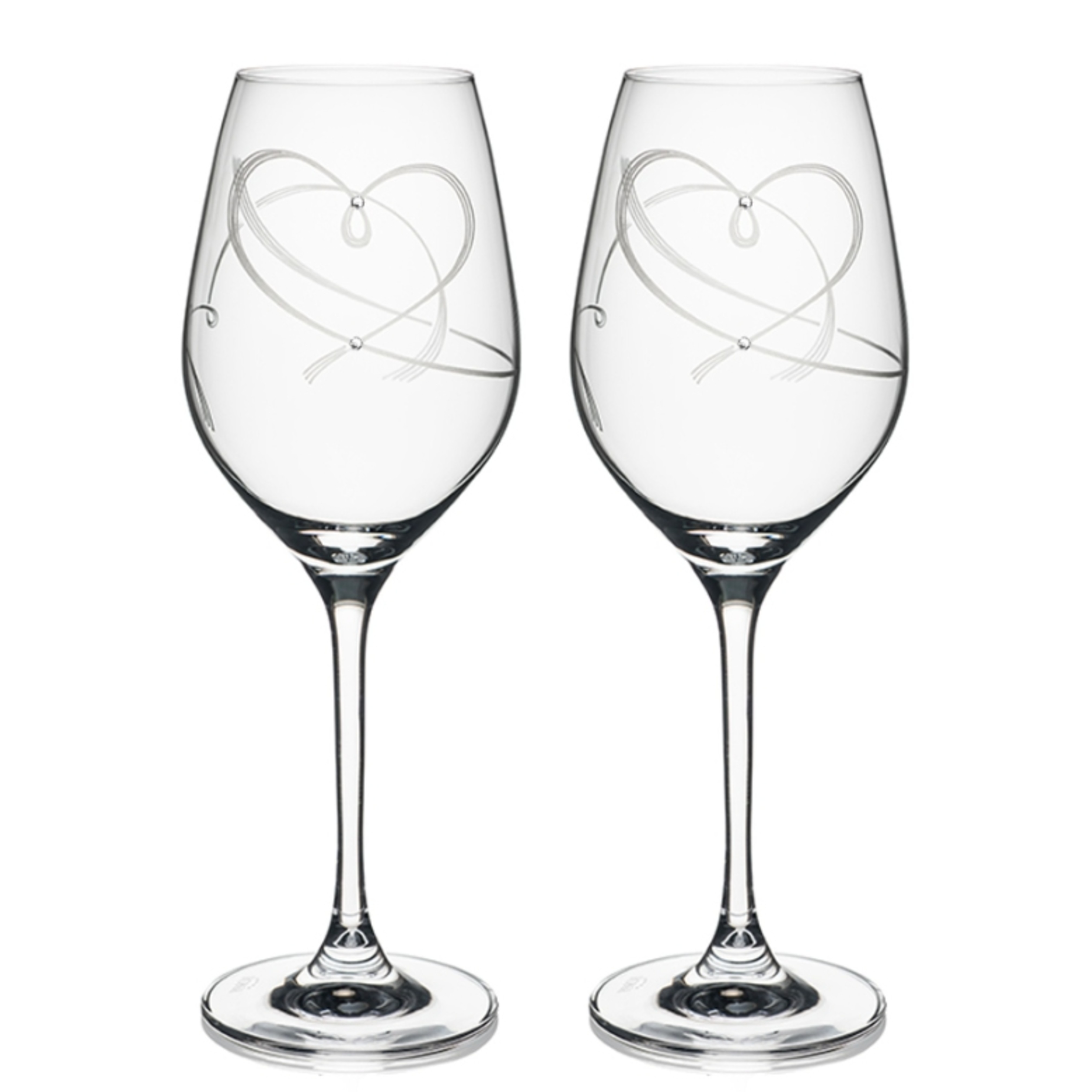 Svadobné poháre na víno 470ml Srdce 25260 Crystals (2KS)