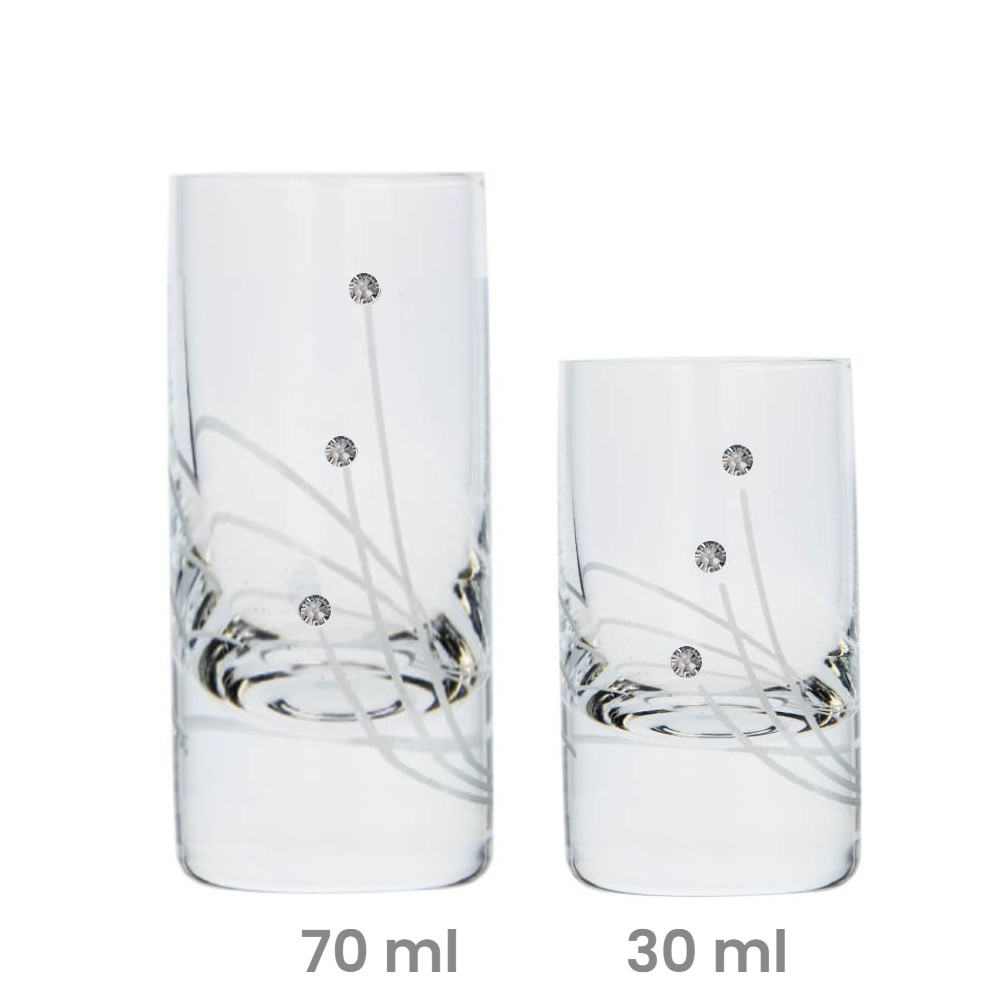 Poháre na liehoviny Vodka Shot 70 ml 30538 swarovski Crystals (6KS)