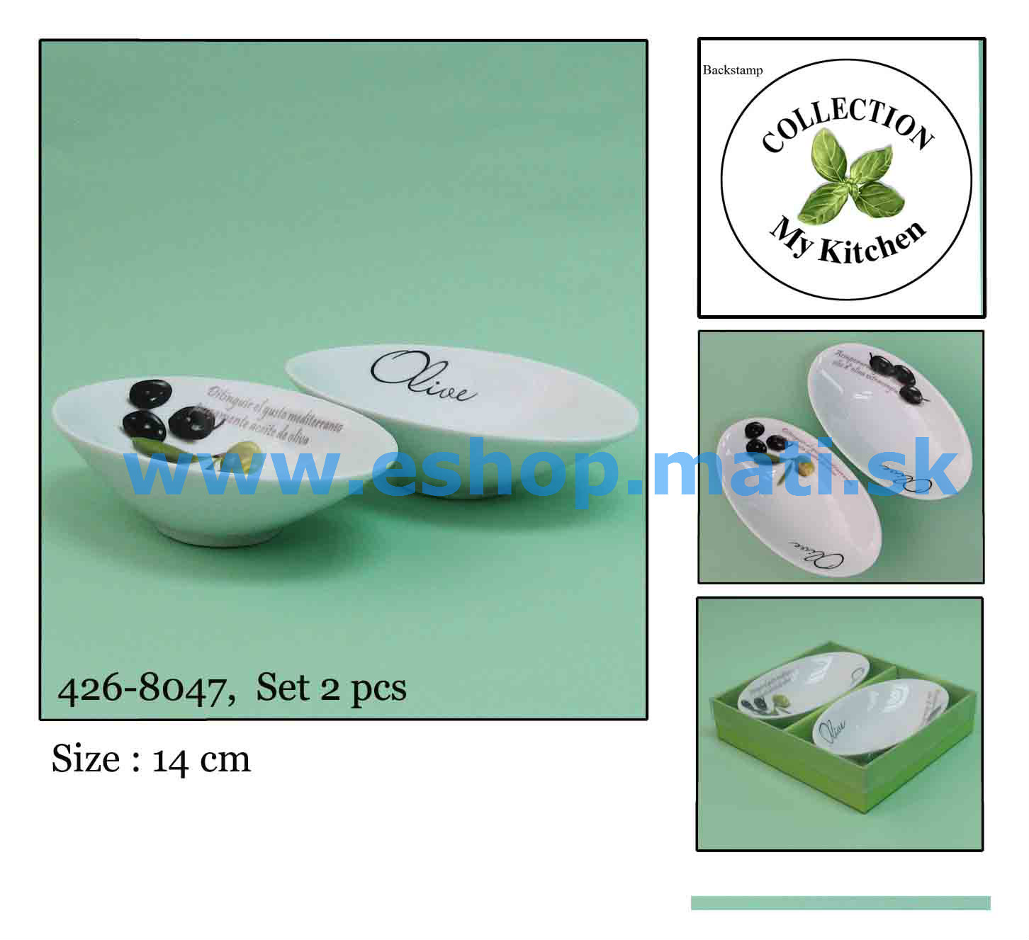 Oliva set dvoch misiek 14cm 8047
