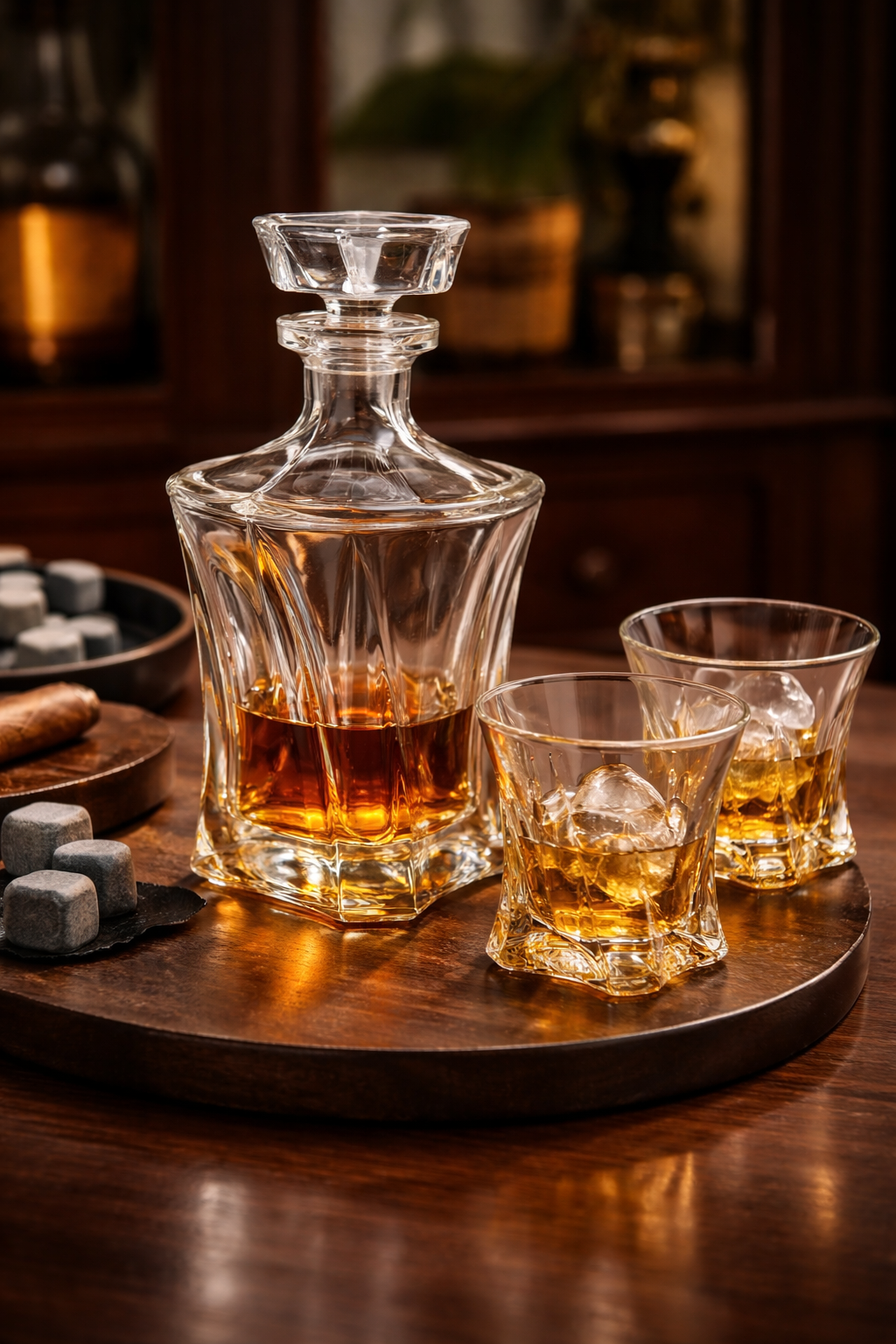 Aurum Crystal Cooper Whiskey set Amber (1+2ks)