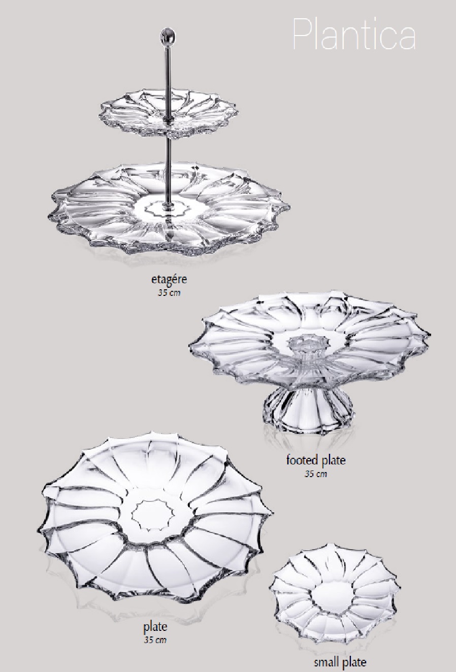 Aurum Plantica krištáľový etažér 35 cm