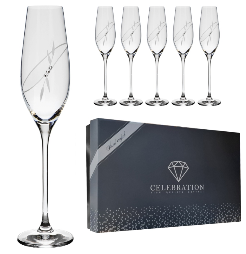 Poháre na šampanské 210 ml Celebration 139 Crystals (6KS)