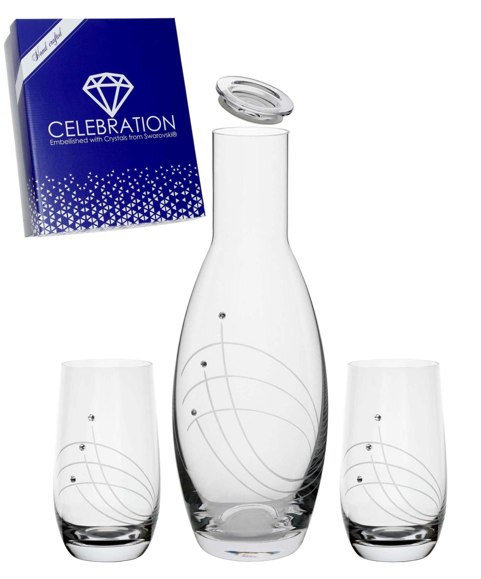 SET fľaša Fjord + poháre Globo 30538 Swarovski Crystals (1+2KS)