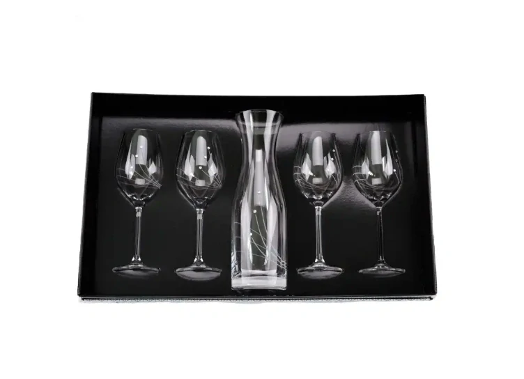 SET fľaša Vital + kalichy na víno 30538 Swarovski Crystals (1+4KS)