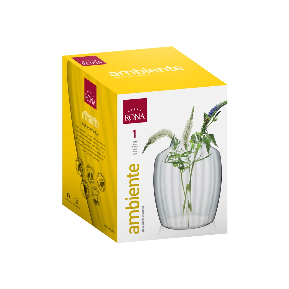 Váza na kvety Ambiente optical s optišovým prevedením 23cm 5446