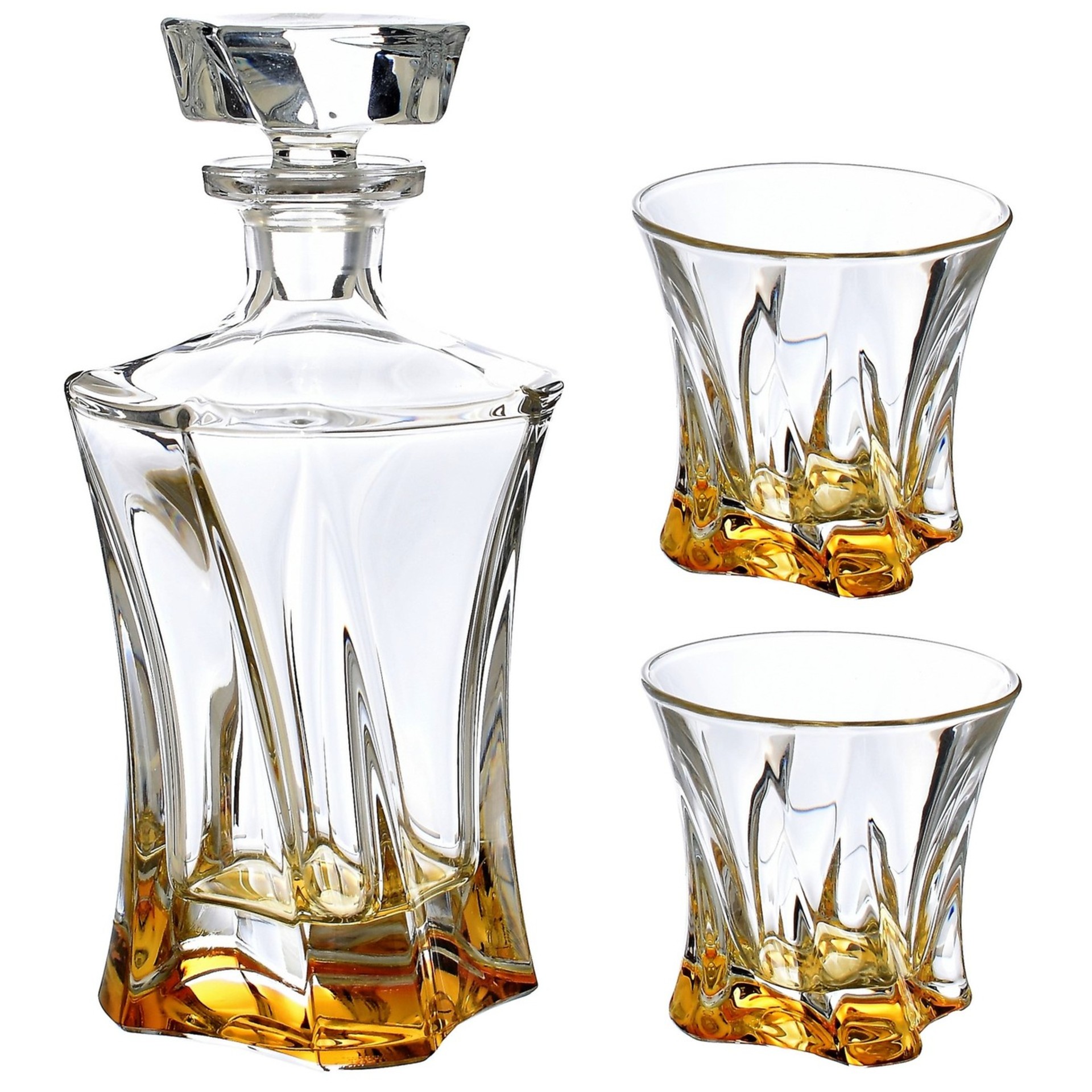 Aurum Crystal Cooper Whiskey set Amber (1+2ks)